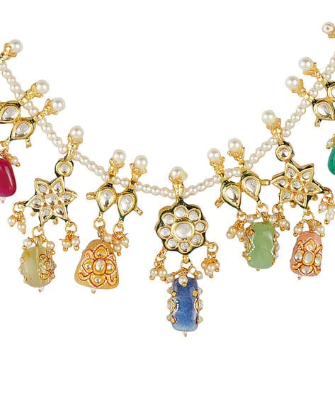 Gold Plated Kundan Necklace Set