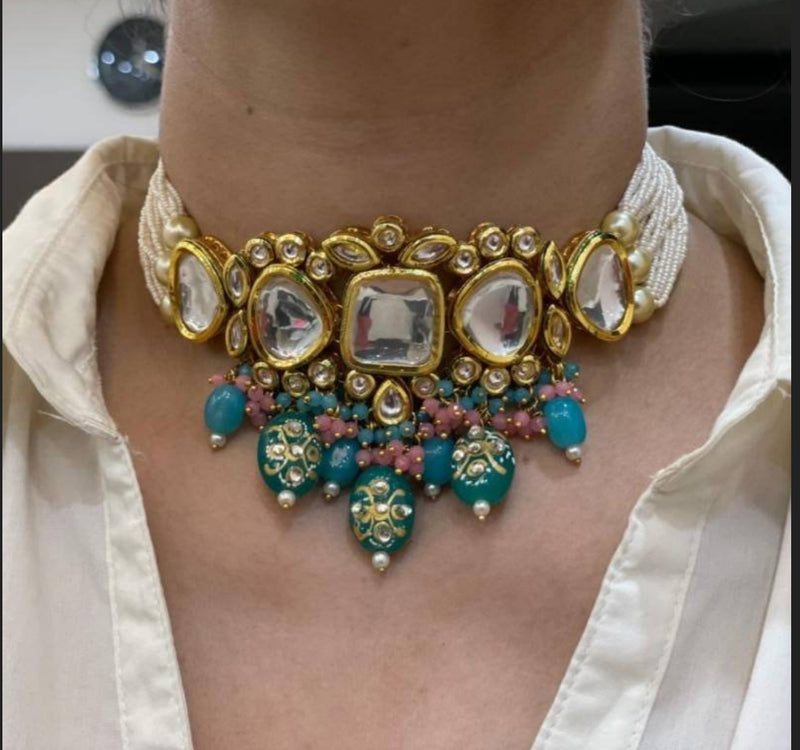 Gold Plated Necklace With Earrings