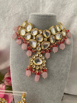 Gold Plated Bridal Kundan Polki Choker Necklace Set