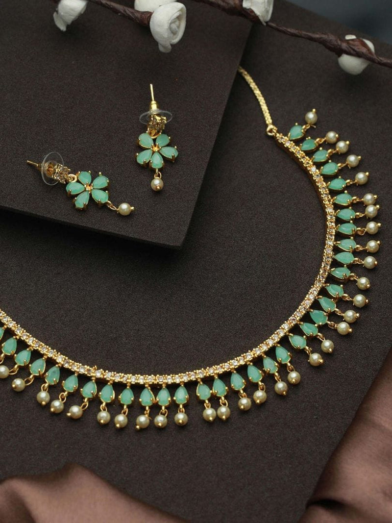 Gold Plated Ad StoneNecklace Set