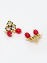 Gold Plated Red Beaded Necklace Set
