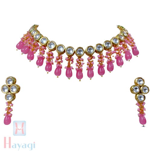 Elegant Kundan Necklace With Earrings