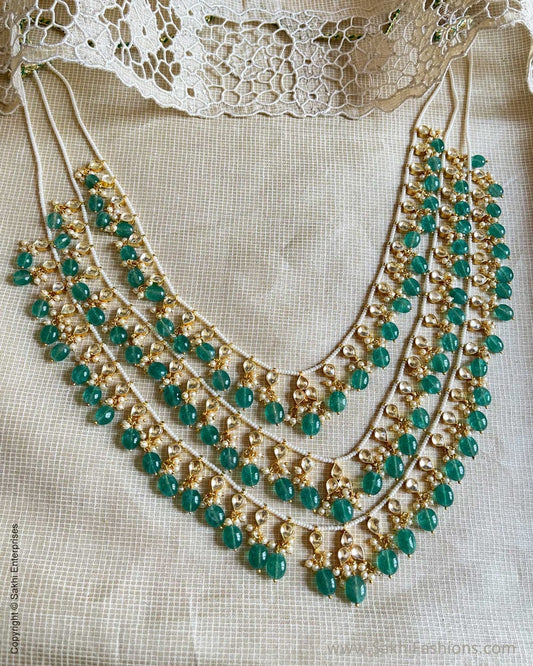 Gold-Plated Pearl Necklace & Earrings Set