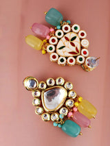 Gold-Plated Kundan-Studded & Pearls Beaded Necklace With Earrings & Maangtikka