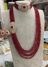 Gold Plated Long Kundan Mala Necklace