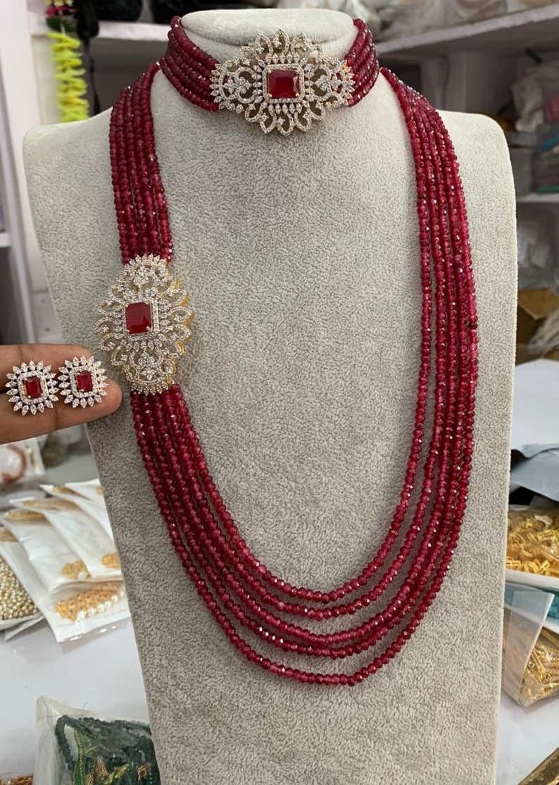 Gold Plated Long Kundan Mala Necklace