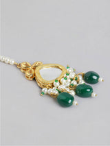 Gold Plated Green Kundan Choker Necklace Set