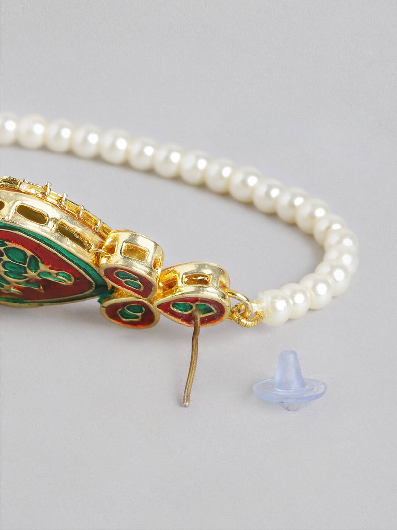 Gold Plated Green Kundan Choker Necklace Set