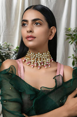 Gold Plated Kundan Choker Necklace