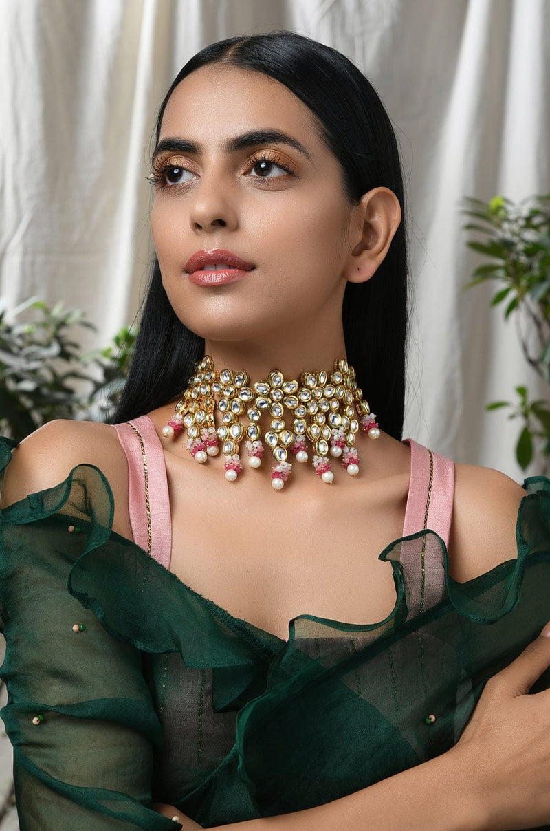 Gold Plated Kundan Choker Necklace