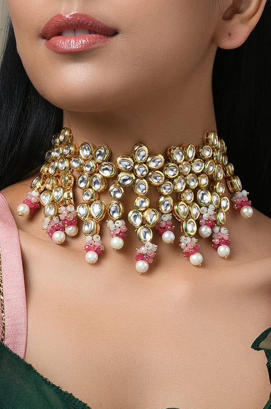 Gold Plated Kundan Choker Necklace