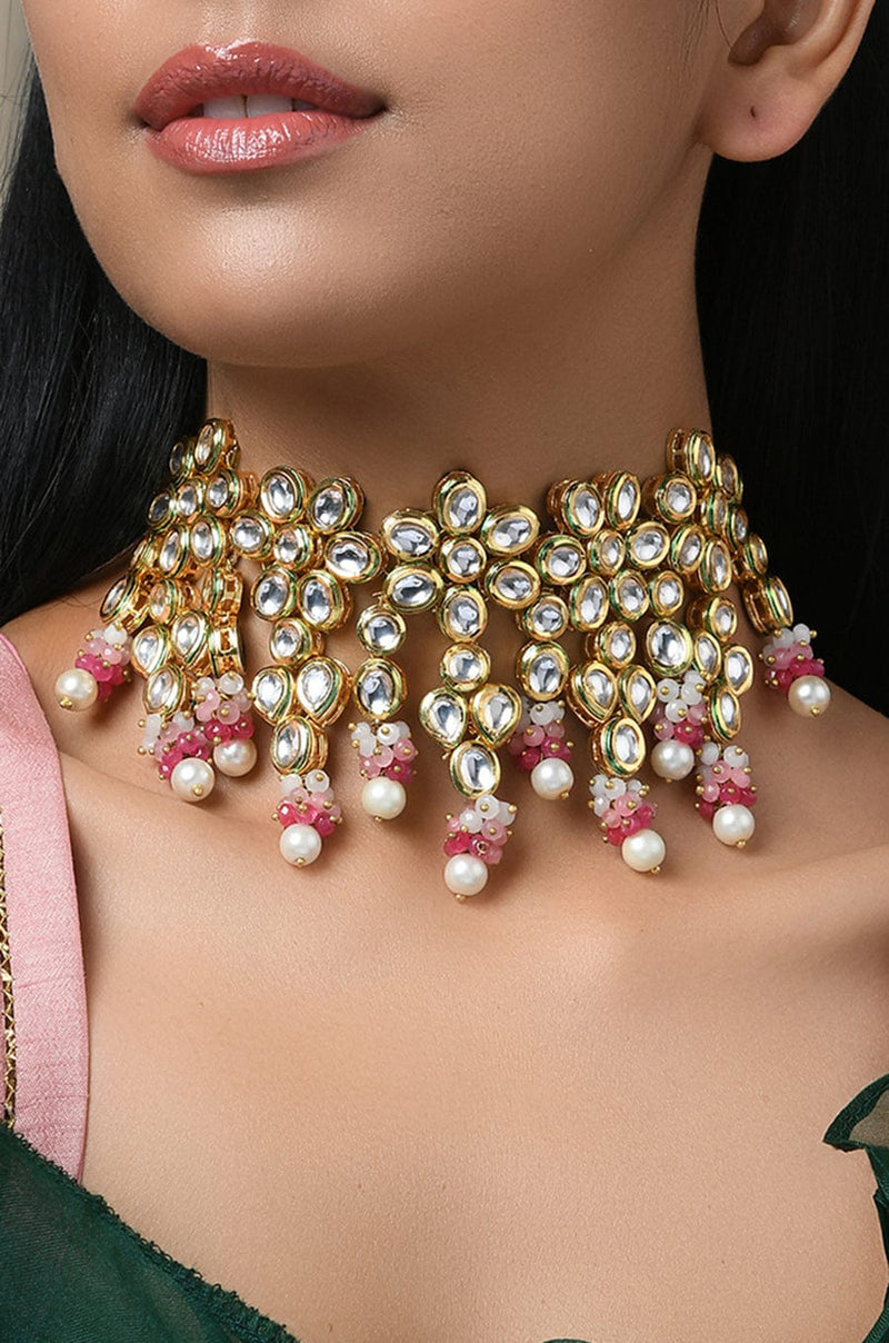 Gold Plated Kundan Choker Necklace