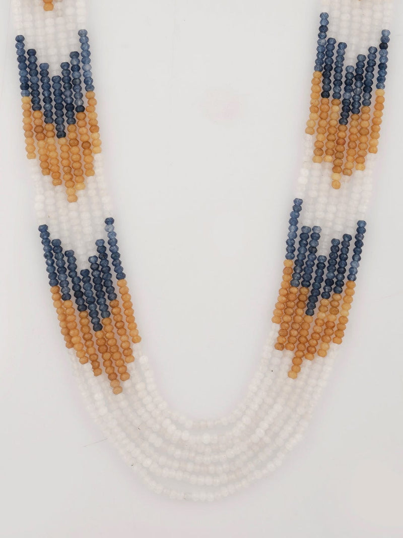 Gold Plated Onyx Beaded Layered Necklace