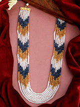 Gold Plated Onyx Beaded Layered Necklace