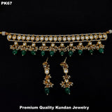 Gold Plated AD & Pearl Necklace With Earrings