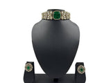 Gold Plated Stones Studded & Beaded Jewellery Set