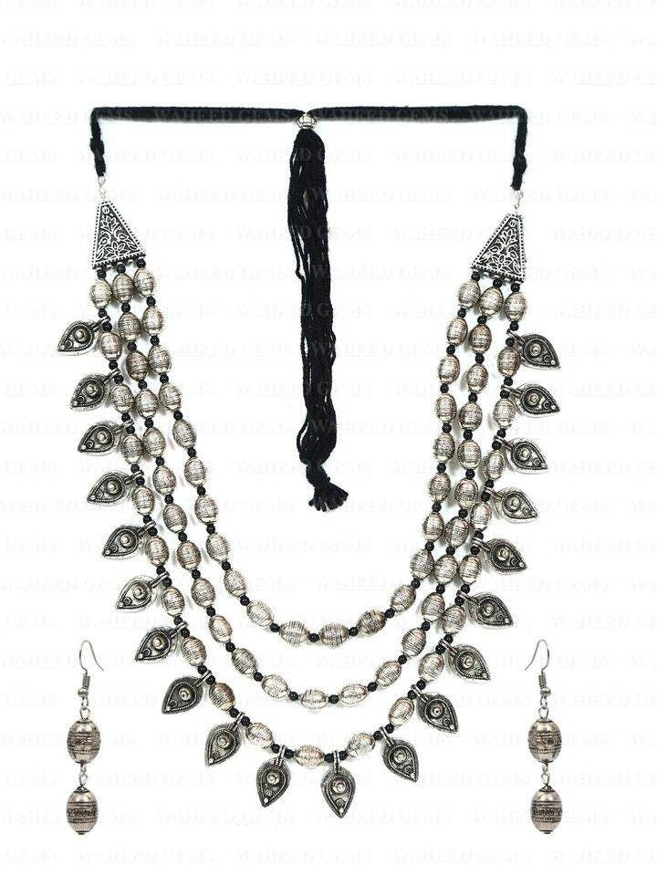 49Bollywood Oxidized Silver Plated Handmade Designer Jewellery set/ Party wear Jewelry set/ Oxidized choker necklace/ German silver