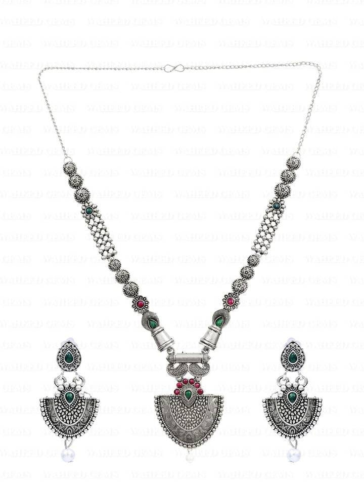 Bollywood Oxidized Silver Plated Handmade Designer Jewellery Set | Party Wear Jewelry Set Oxidized Choker Necklace