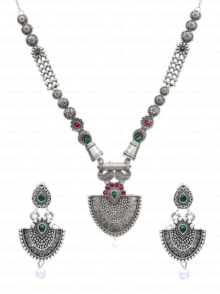 Bollywood Oxidized Silver Plated Handmade Designer Jewellery Set | Party Wear Jewelry Set Oxidized Choker Necklace