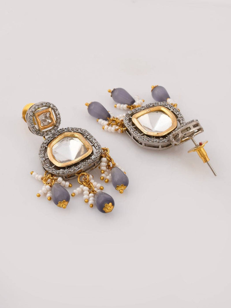 3Victorian Uncut Polki Faux Diamond Necklace set/Designer Victorian Necklace Set/Polki Diamond set/Jadau set/Sabyasachi Inspired Jewelry set