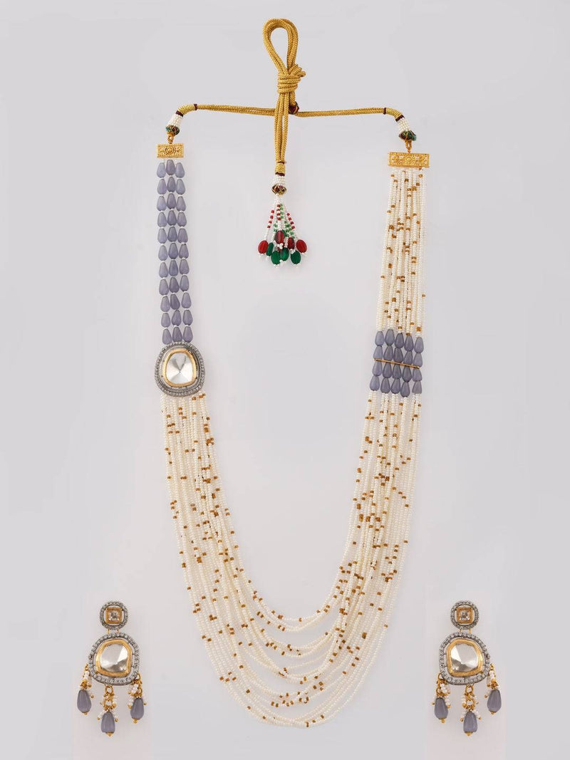 3Victorian Uncut Polki Faux Diamond Necklace set/Designer Victorian Necklace Set/Polki Diamond set/Jadau set/Sabyasachi Inspired Jewelry set