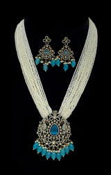 40Long Fashion necklace/ gold necklace /Indian Necklace/polki necklace/peacock jewelry/ multilayered necklace/ Raani Haar, Gold Jewellery